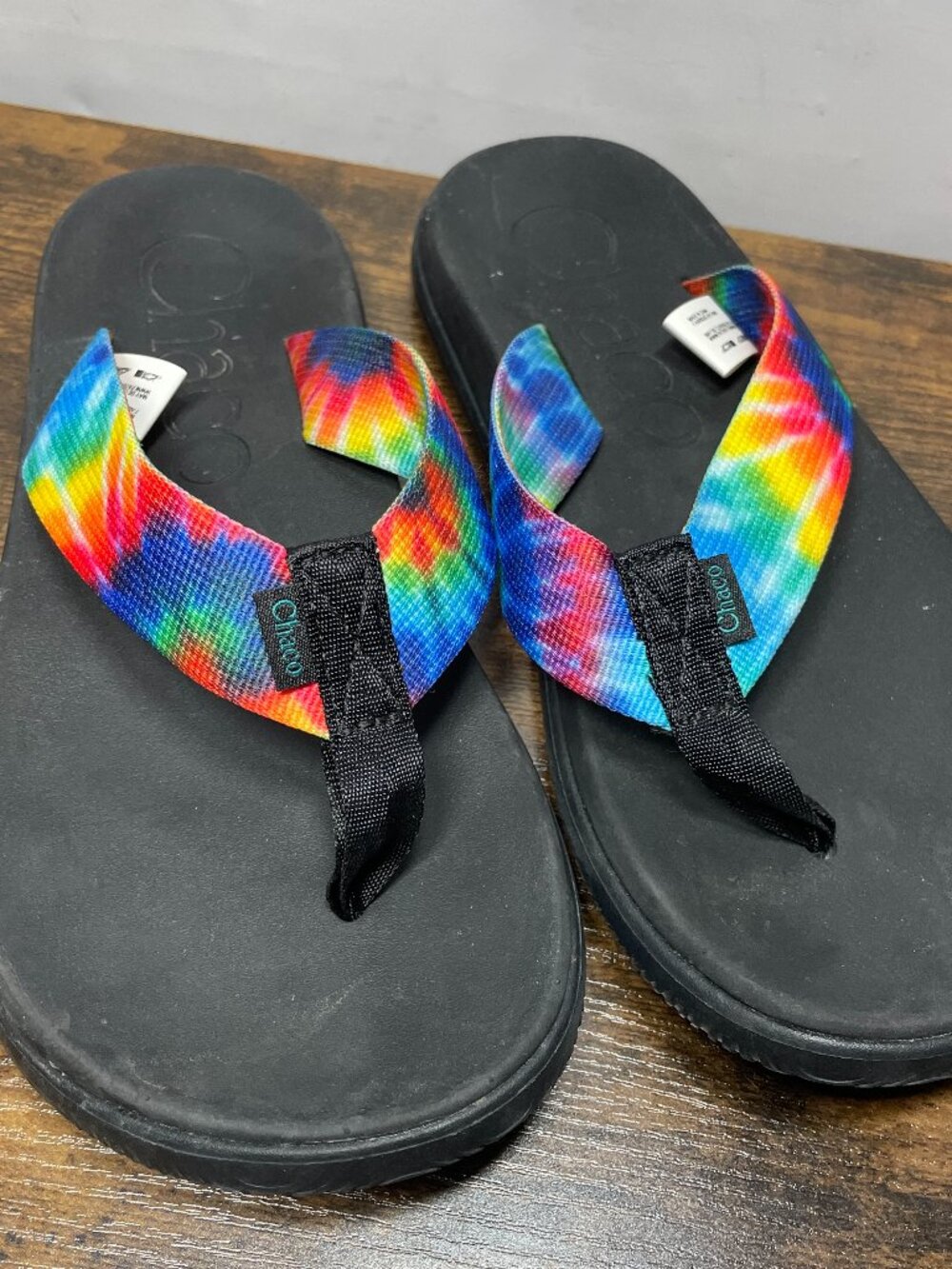 Chaco Chillos Flip Tie Dye Sandals TieDye Multi Color J108788 Size 7